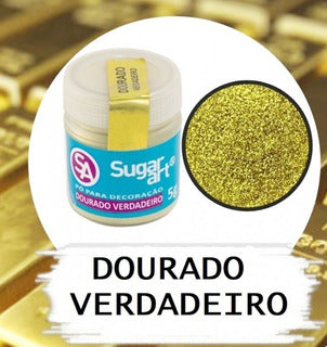 Pó para Decoração Dourado Verdadeiro 5g - Sugar Art